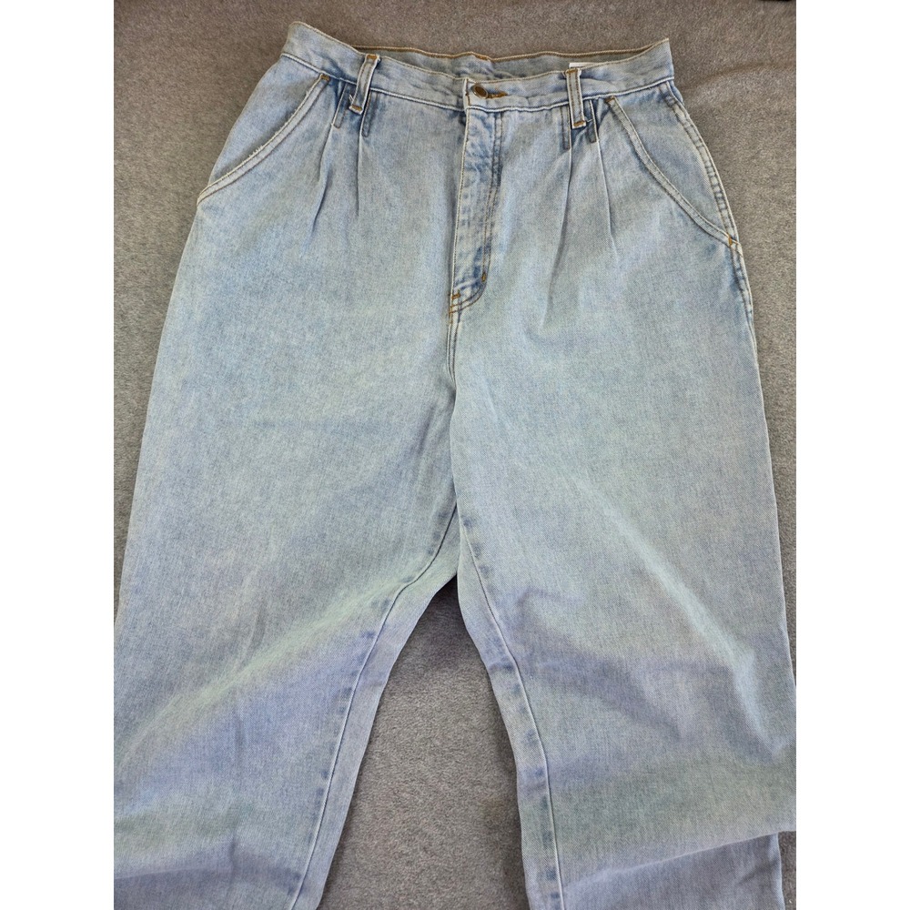 Bill Blass Womens Vintage High Rise Pleated Mom Jeans 14 Light Wash Retro 90s
